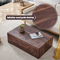 Wood Grain MDF Coffee Table 39.3x23.6x12 Inch Stylish Living Room Accent Modern Design Walnut