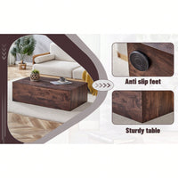 Wood Grain MDF Coffee Table 39.3x23.6x12 Inch Stylish Living Room Accent Modern Design Walnut