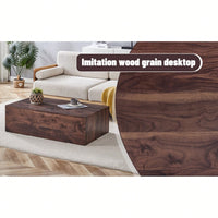 Wood Grain MDF Coffee Table 39.3x23.6x12 Inch Stylish Living Room Accent Modern Design Walnut