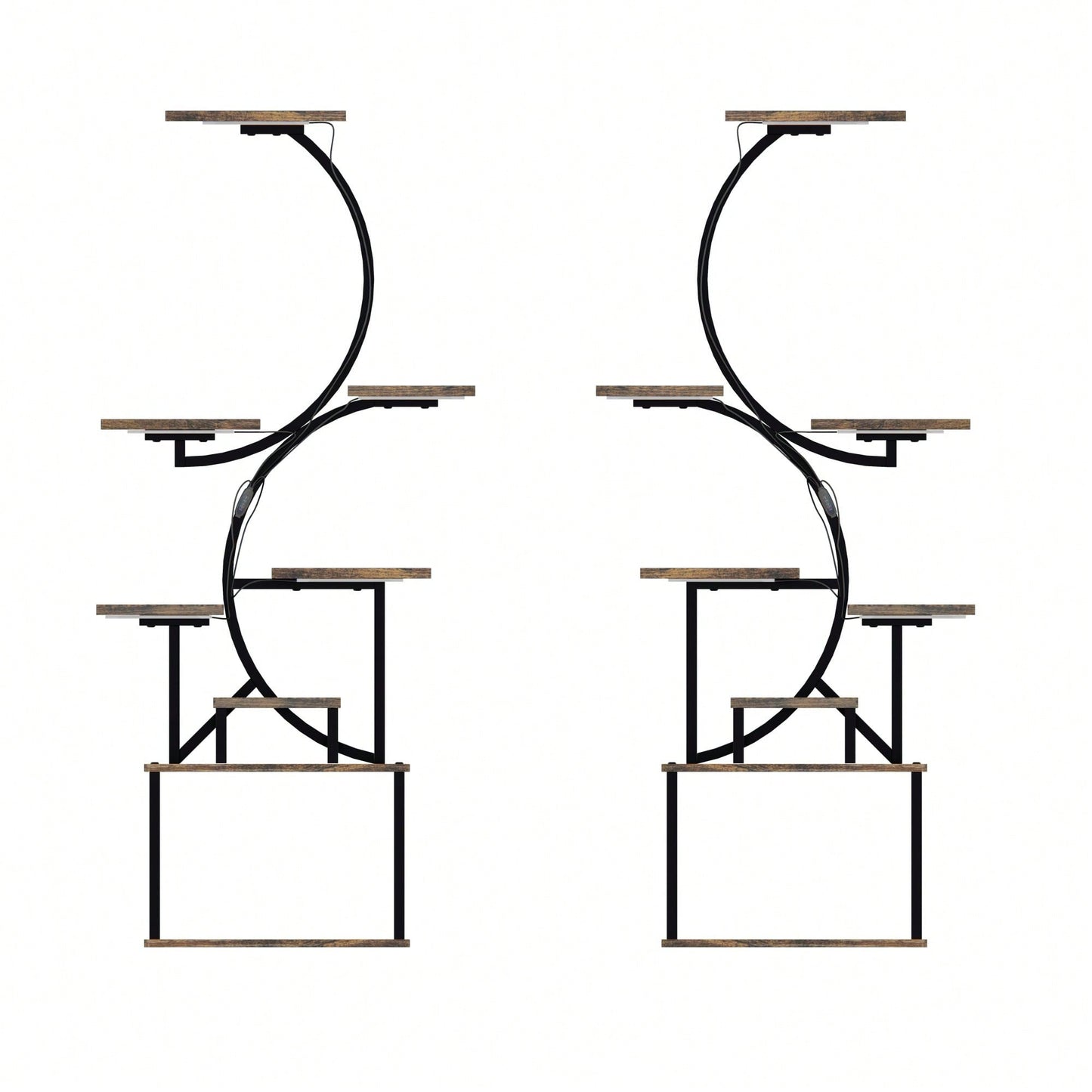 8-Tier Indoor Plant Stand With 5 Adjustable Grow Lights And 10-Level Dimming For Home And Garden Use