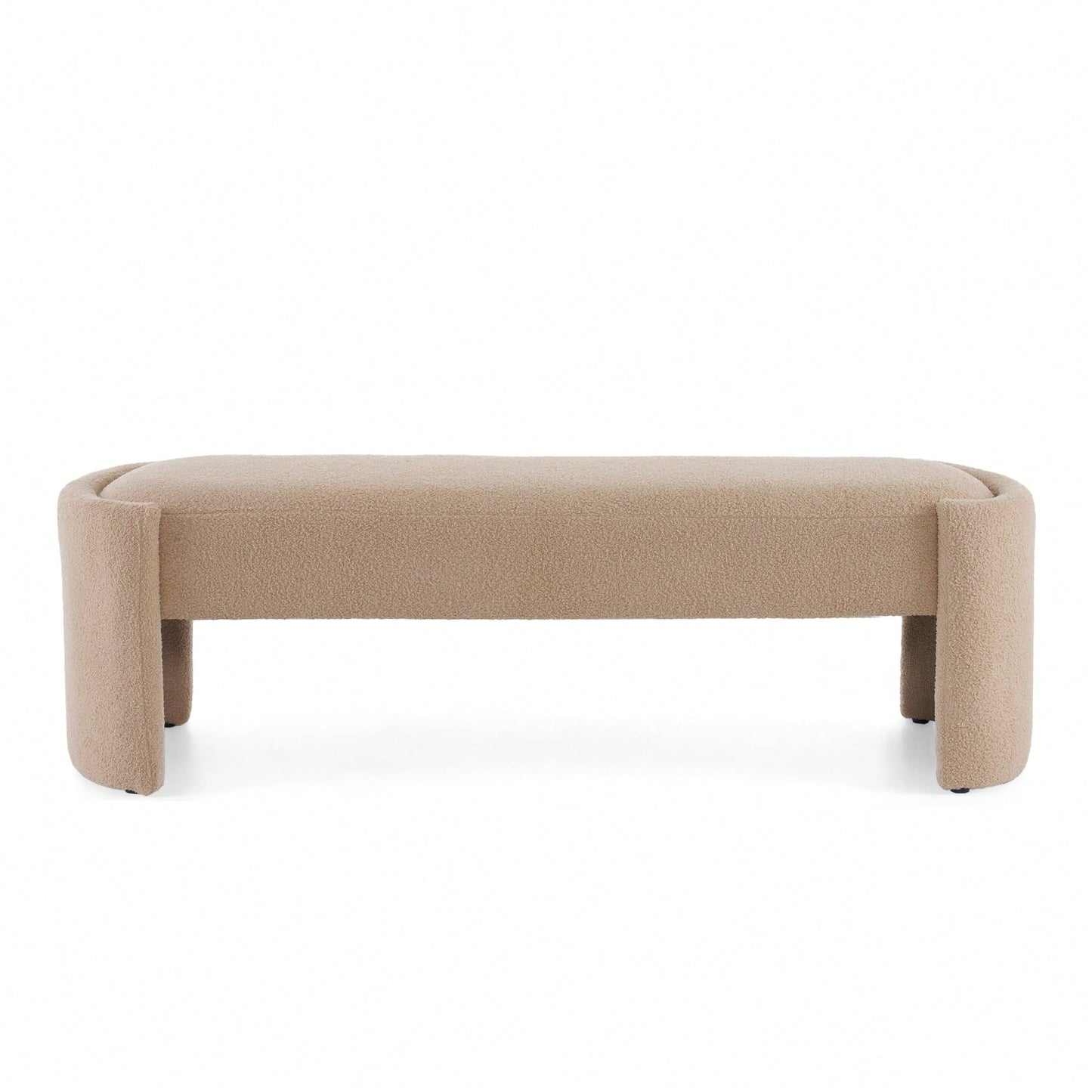 Elegant Beige Long Ottoman Bench For Stylish Home Decor And Seating