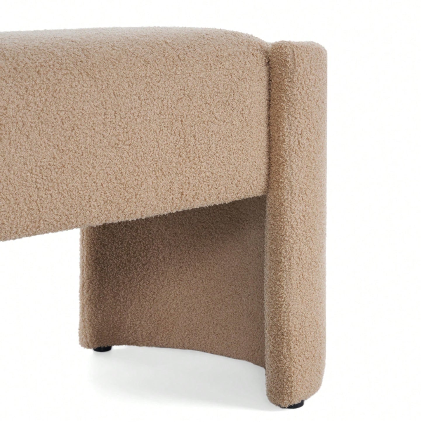 Elegant Beige Long Ottoman Bench For Stylish Home Decor And Seating