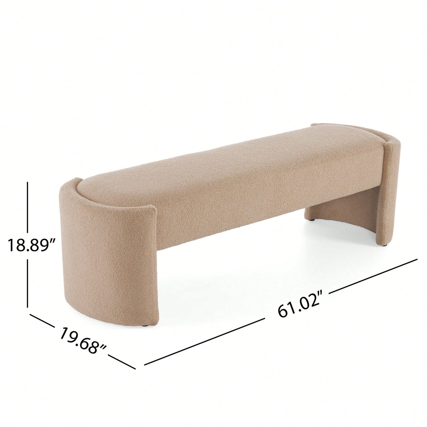 Elegant Beige Long Ottoman Bench For Stylish Home Decor And Seating