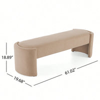 Elegant Beige Long Ottoman Bench For Stylish Home Decor And Seating