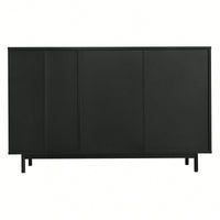 Wave Pattern Storage Cabinet With 2 Doors And 2 Drawers Adjustable Design For Study Entrance And Living Room