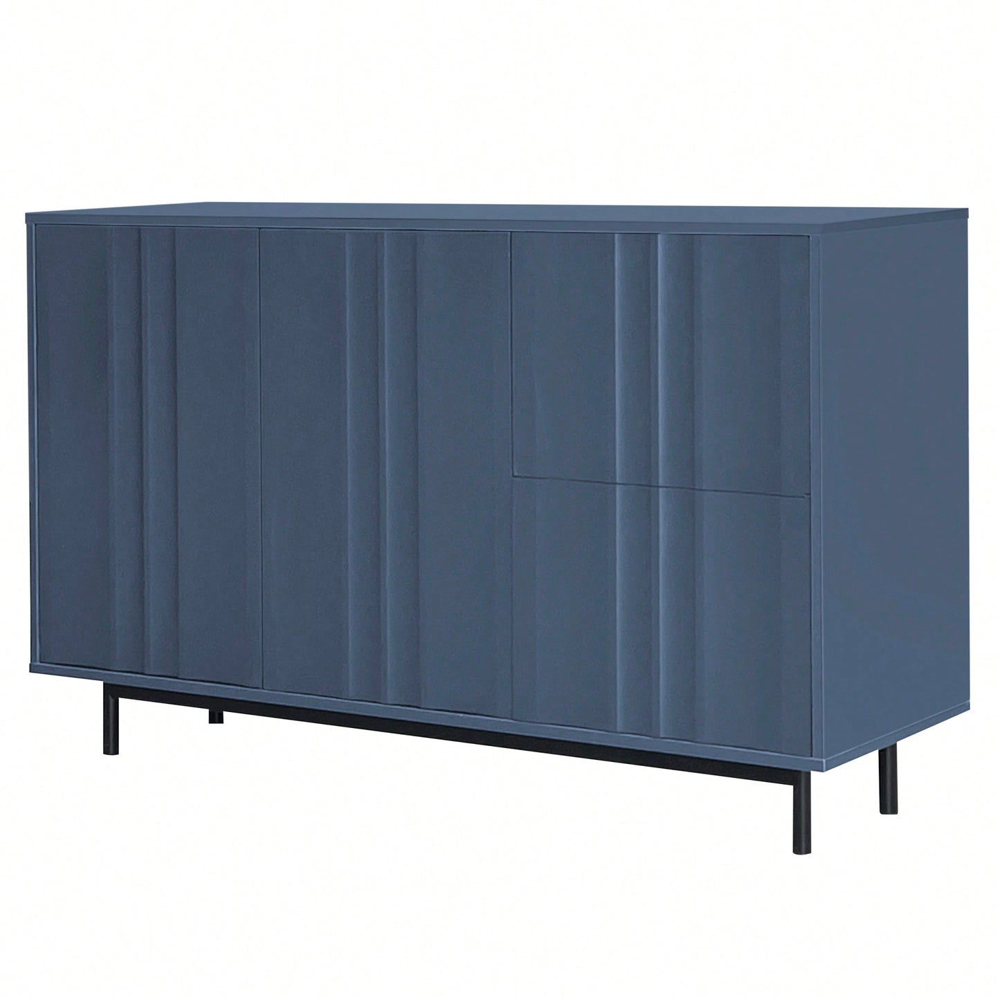 Wave Pattern Storage Cabinet With 2 Doors And 2 Drawers Adjustable Design For Study Entrance And Living Room