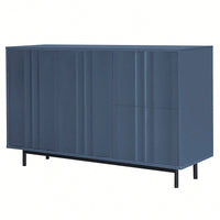 Wave Pattern Storage Cabinet With 2 Doors And 2 Drawers Adjustable Design For Study Entrance And Living Room