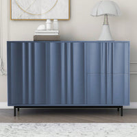 Wave Pattern Storage Cabinet With 2 Doors And 2 Drawers Adjustable Design For Study Entrance And Living Room