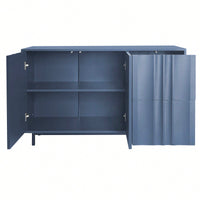 Wave Pattern Storage Cabinet With 2 Doors And 2 Drawers Adjustable Design For Study Entrance And Living Room