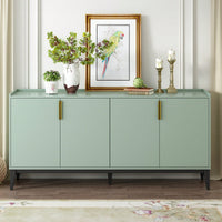 Wooden Storage Cabinet Sideboard With 4 Doors For Hallway Entryway Living Room Adjustable Shelves