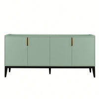 Wooden Storage Cabinet Sideboard With 4 Doors For Hallway Entryway Living Room Adjustable Shelves