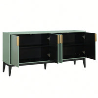 Wooden Storage Cabinet Sideboard With 4 Doors For Hallway Entryway Living Room Adjustable Shelves