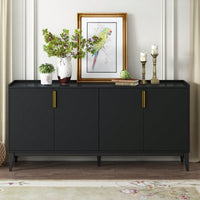 Wooden Storage Cabinet Sideboard With 4 Doors For Hallway Entryway Living Room Adjustable Shelves