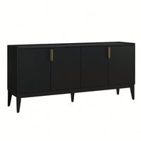 Wooden Storage Cabinet Sideboard With 4 Doors For Hallway Entryway Living Room Adjustable Shelves