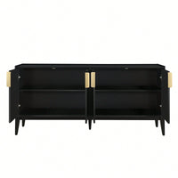 Wooden Storage Cabinet Sideboard With 4 Doors For Hallway Entryway Living Room Adjustable Shelves