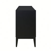 Wooden Storage Cabinet Sideboard With 4 Doors For Hallway Entryway Living Room Adjustable Shelves