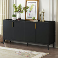 Wooden Storage Cabinet Sideboard With 4 Doors For Hallway Entryway Living Room Adjustable Shelves