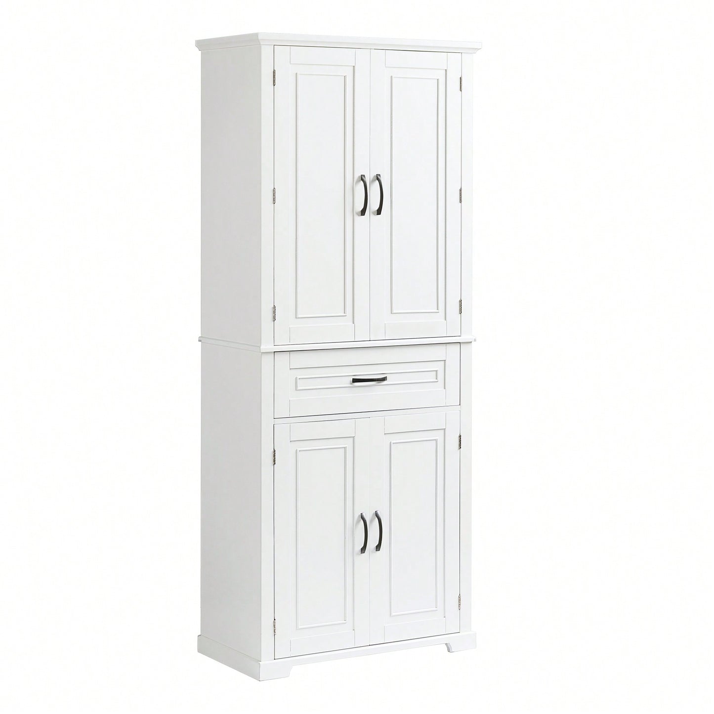 Versatile White Bathroom Storage Cabinet With Doors And Drawer Adjustable Shelves For Organized Space