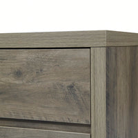 Elegant Grey Oak 3-Drawer Wooden Chest Tall Nightstand Side Table Farmhouse Style Storage for Bedroom Living Room Hallway Home Office 31.5"W