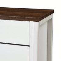 Slim Shoe Storage Cabinet with 3 Flip Drawers and 1 Drawer for Entryway Hallway Narrow Organizer White Walnut Finish