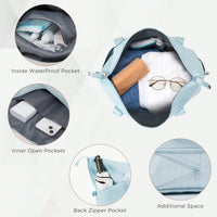 4-Piece Expandable Hard Shell Luggage Set with USB Port Front Opening Airline Approved Carry-On and Cup Holder in Blue