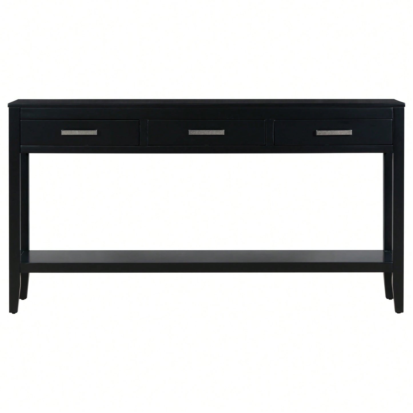 Modern 3-Drawer Console Table With Shelf For Entryway Hallway Living Room Foyer And Corridor