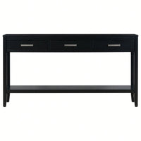 Modern 3-Drawer Console Table With Shelf For Entryway Hallway Living Room Foyer And Corridor