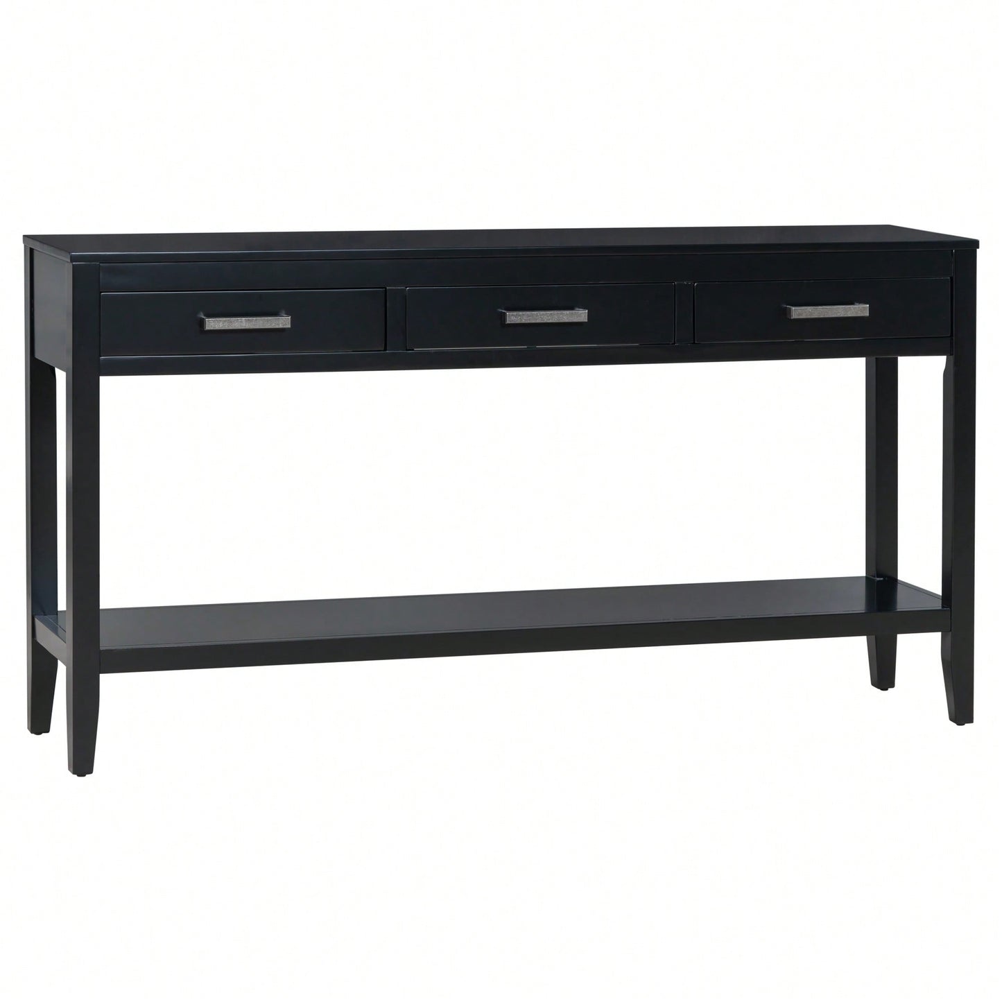 Modern 3-Drawer Console Table With Shelf For Entryway Hallway Living Room Foyer And Corridor