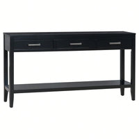 Modern 3-Drawer Console Table With Shelf For Entryway Hallway Living Room Foyer And Corridor
