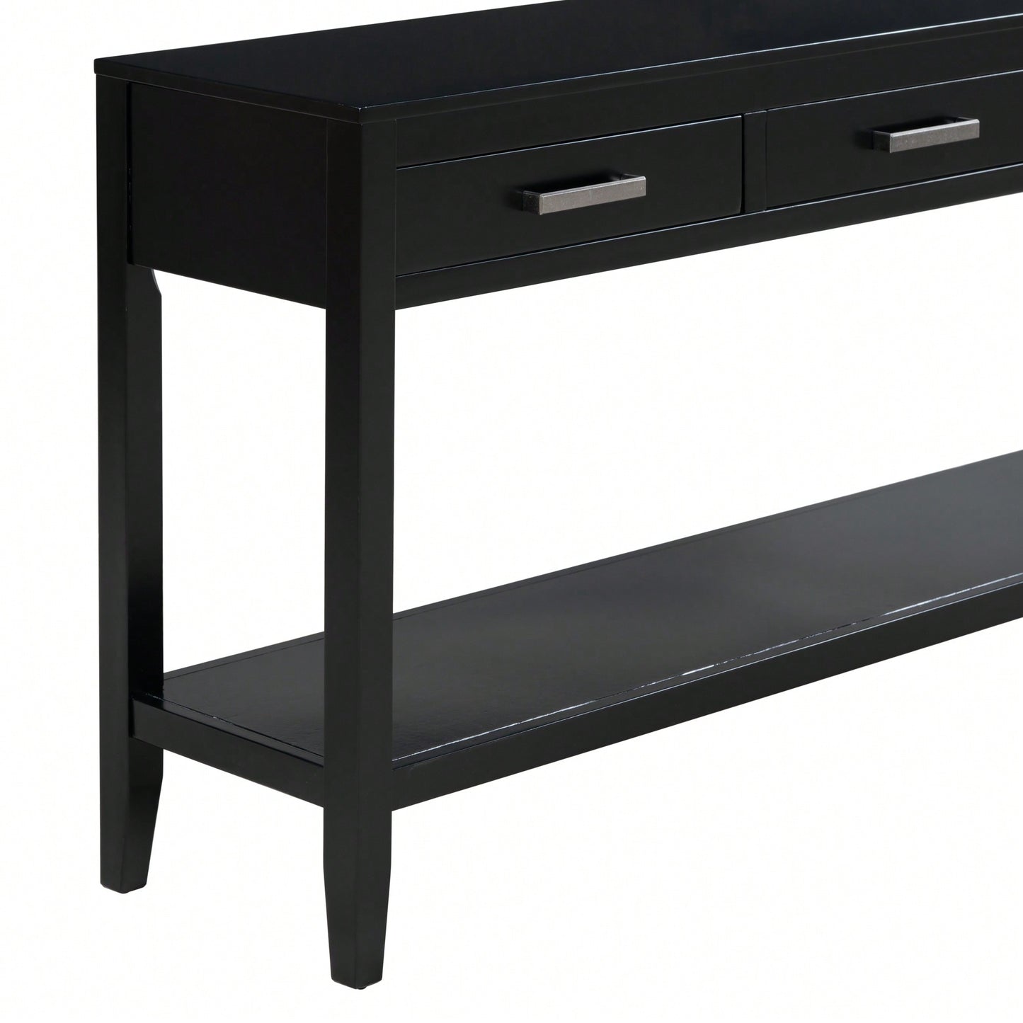 Modern 3-Drawer Console Table With Shelf For Entryway Hallway Living Room Foyer And Corridor
