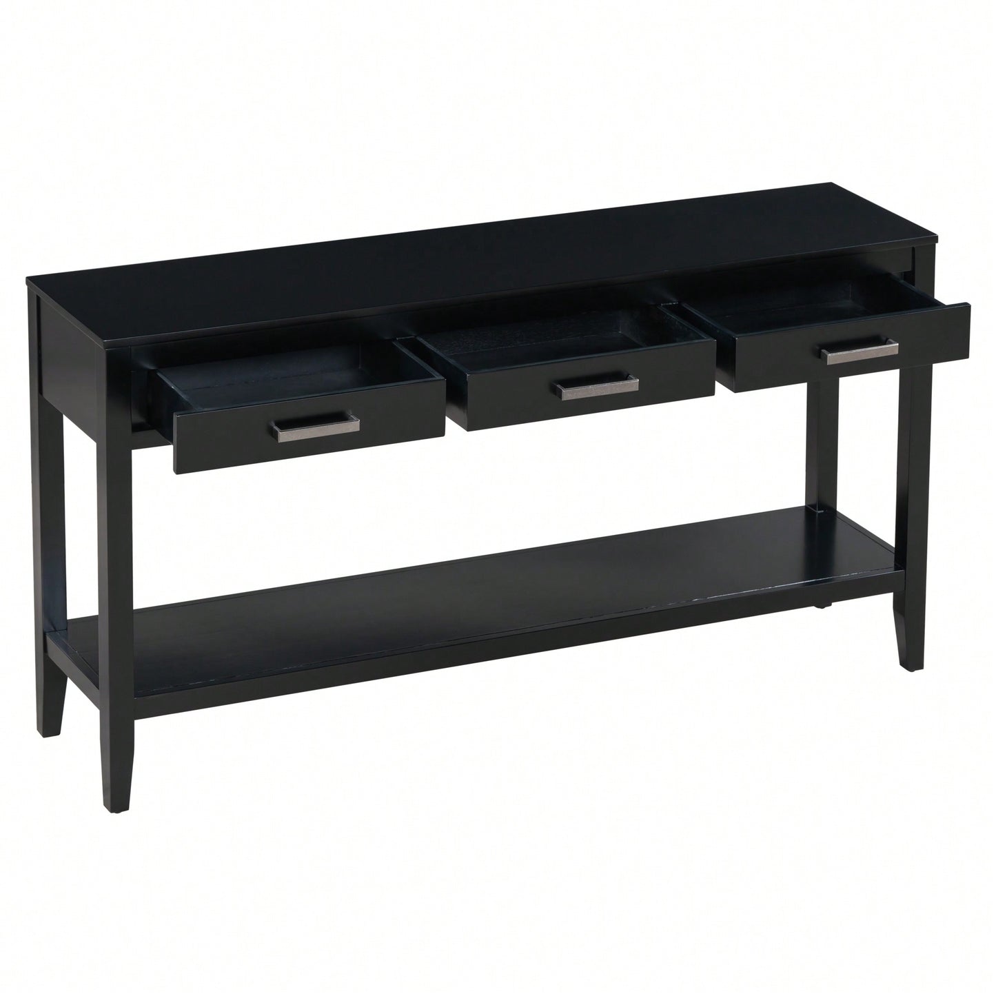 Modern 3-Drawer Console Table With Shelf For Entryway Hallway Living Room Foyer And Corridor