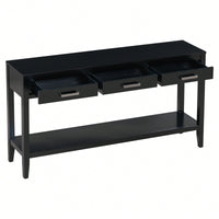 Modern 3-Drawer Console Table With Shelf For Entryway Hallway Living Room Foyer And Corridor