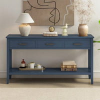 Modern 3-Drawer Console Table With Shelf For Entryway Hallway Living Room Foyer And Corridor
