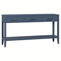 Modern 3-Drawer Console Table With Shelf For Entryway Hallway Living Room Foyer And Corridor