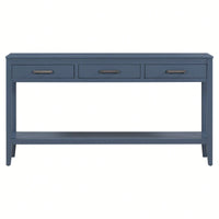 Modern 3-Drawer Console Table With Shelf For Entryway Hallway Living Room Foyer And Corridor