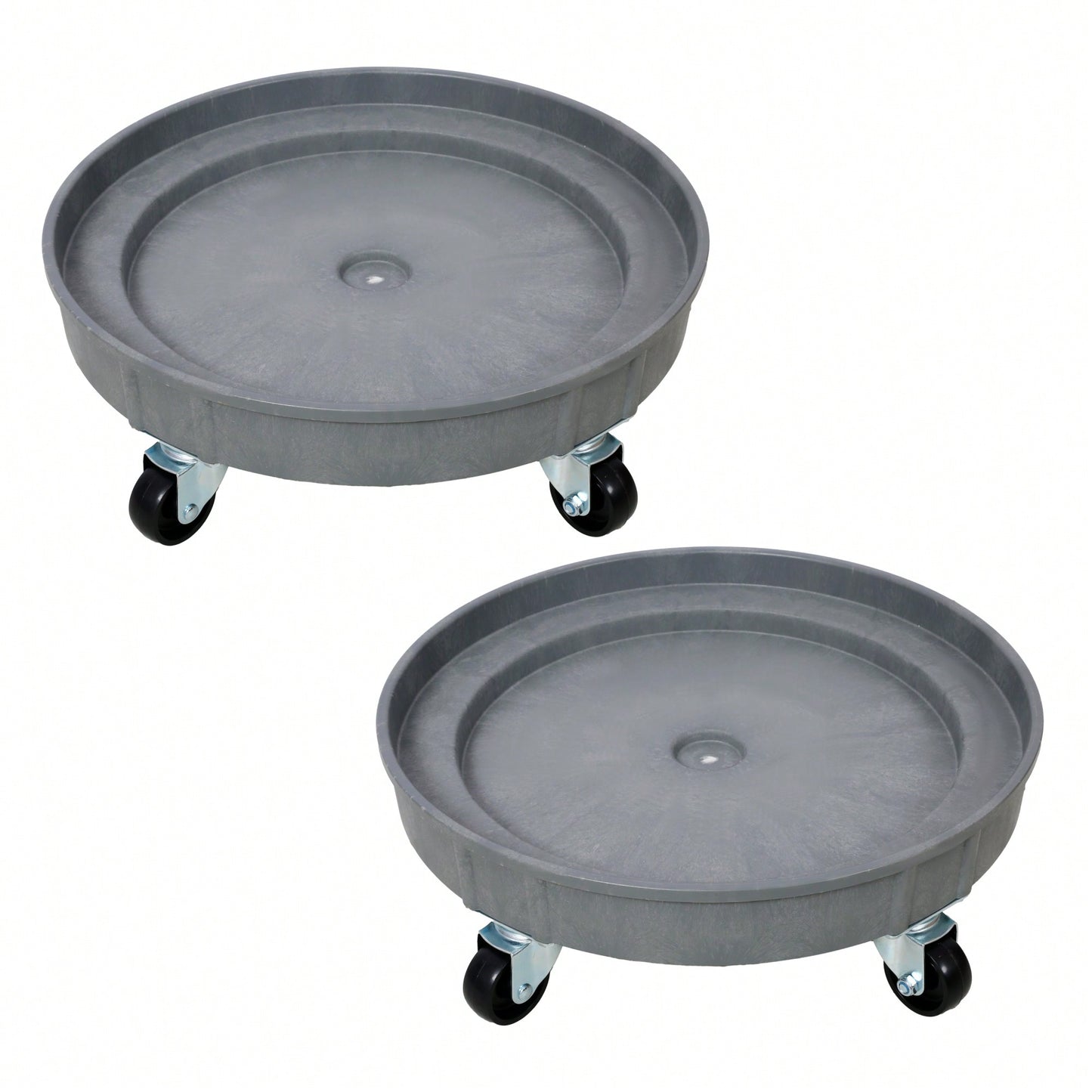 Set Of 2 Heavy Duty Plastic Drum Dolly For 30 And 55 Gallon Drums With 900 Lb Capacity And 5 Swivel Casters