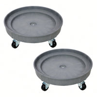 Set Of 2 Heavy Duty Plastic Drum Dolly For 30 And 55 Gallon Drums With 900 Lb Capacity And 5 Swivel Casters