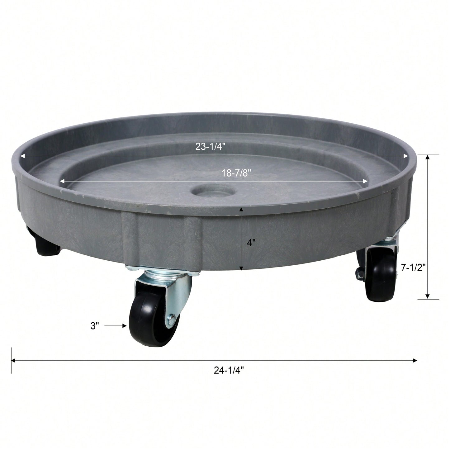 Set Of 2 Heavy Duty Plastic Drum Dolly For 30 And 55 Gallon Drums With 900 Lb Capacity And 5 Swivel Casters