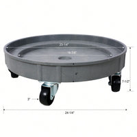 Set Of 2 Heavy Duty Plastic Drum Dolly For 30 And 55 Gallon Drums With 900 Lb Capacity And 5 Swivel Casters