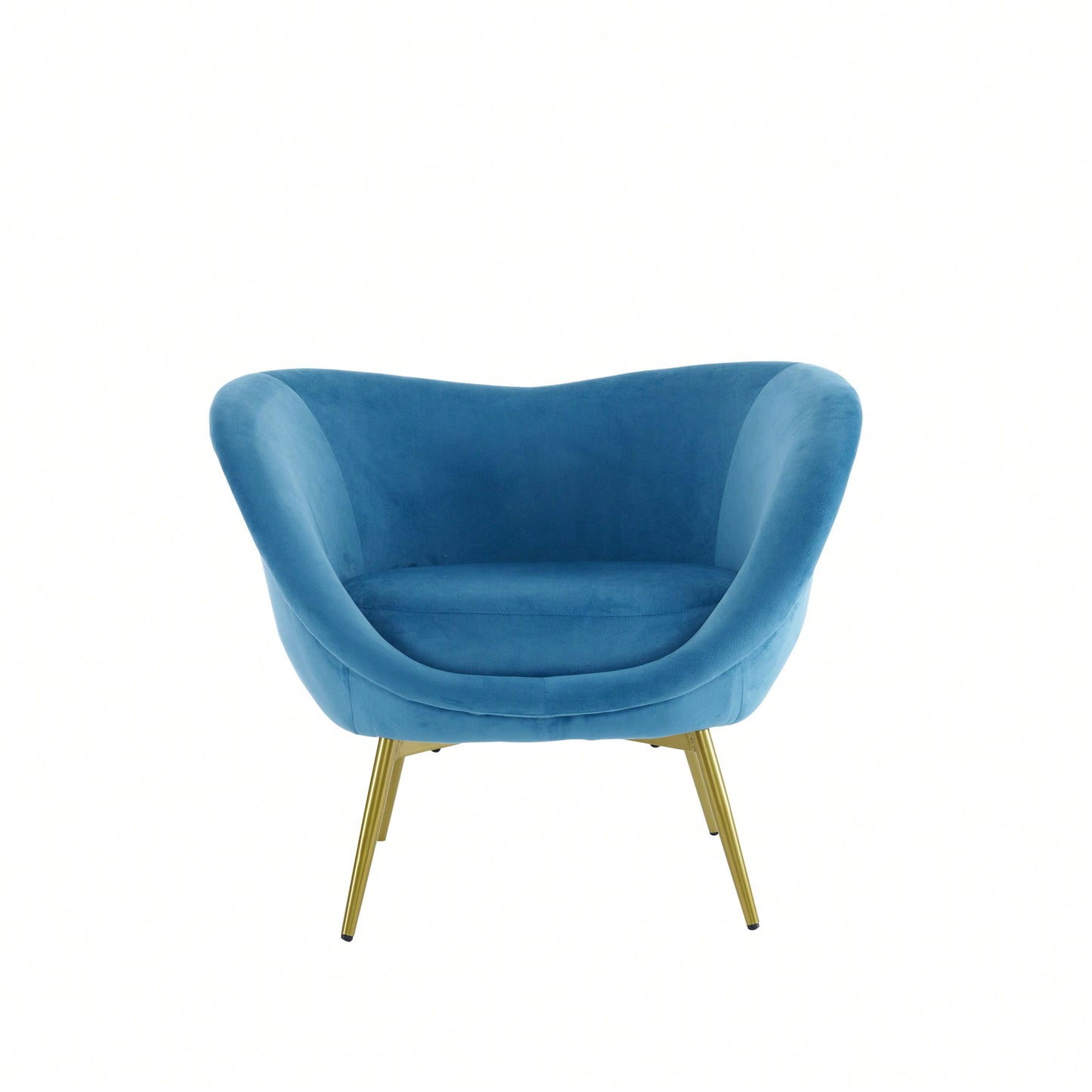 Velvet Accent Chair With Gold Metal Legs For Living Room Bedroom Or Makeup Room Teal