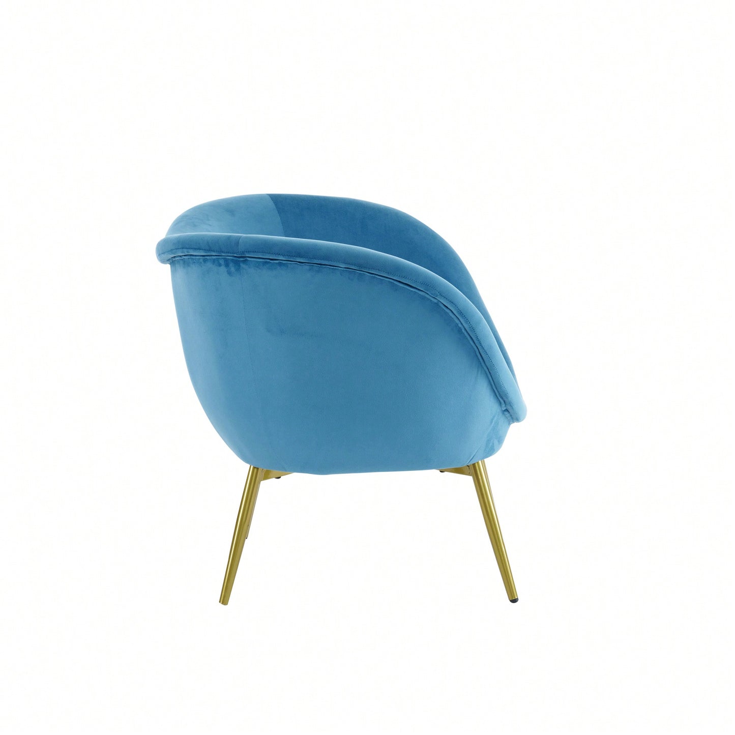 Velvet Accent Chair With Gold Metal Legs For Living Room Bedroom Or Makeup Room Teal