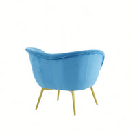 Velvet Accent Chair With Gold Metal Legs For Living Room Bedroom Or Makeup Room Teal