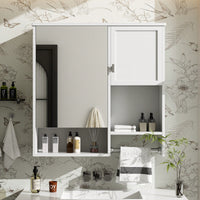 29 X 28 Inch Wall Mounted Bathroom Medicine Cabinet With Mirror And Towel Bar Space Saver For Over The Toilet Storage