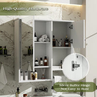 29 X 28 Inch Wall Mounted Bathroom Medicine Cabinet With Mirror And Towel Bar Space Saver For Over The Toilet Storage