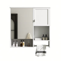 29 X 28 Inch Wall Mounted Bathroom Medicine Cabinet With Mirror And Towel Bar Space Saver For Over The Toilet Storage