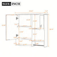 29 X 28 Inch Wall Mounted Bathroom Medicine Cabinet With Mirror And Towel Bar Space Saver For Over The Toilet Storage