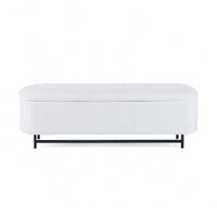 Stylish White Ottoman With Ample Storage Space For Home Organization