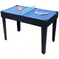 5-In-1 Multi-Game Table For Billiards, Air Hockey, Foosball, Ping Pong, And Basketball In Black And Blue
