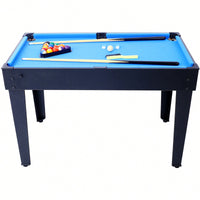 5-In-1 Multi-Game Table For Billiards, Air Hockey, Foosball, Ping Pong, And Basketball In Black And Blue