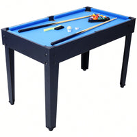 5-In-1 Multi-Game Table For Billiards, Air Hockey, Foosball, Ping Pong, And Basketball In Black And Blue
